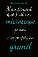 Microscope carnet: Maintenant que j'ai un microscope je vois mes projets en grand B084B2Z43C Book Cover