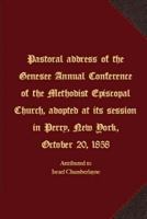 Pastoral address of the Genesee Annual Conference of the Methodist Episcopal Church 1621716465 Book Cover