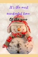 It's the most wonderful time of the year: Christmas and New Year gift in blank line journal , notebook for twins , kids, best friends , lover , family ... in Big Santa Claus theme , twin snowman 1675307679 Book Cover