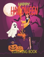 Happy Halloween Coloring Book: Complex Happy Halloween Coloring Pages for Men and Women - 8.5x11 Inch Stress Relieving Activity Book for Adults ... Halloween Coloring Pages Book for Adults B08HB68CJD Book Cover