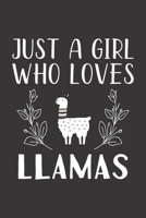 Just A Girl Who Loves Llamas: Funny Llamas Lovers Girl Women Gifts Lined Journal Notebook 6x9 120 Pages 1712721208 Book Cover