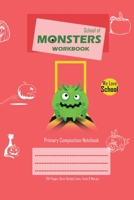 School of Monsters Workbook, A5 Size, Wide Ruled, White Paper, Primary Composition Notebook, 102 Sheets (Pink) 1714327833 Book Cover