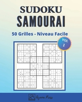 Sudoku Samourai - 50 Grilles - Niveau Facile: Livre de Sudoku pour Adultes Grand format - 5 grilles en une - Super idée cadeau - Jeux d'exercice cérébral et de détente B088LKF8CX Book Cover
