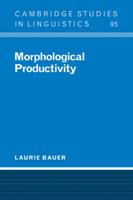 Morphological Productivity 052179238X Book Cover