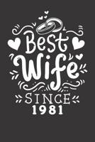 Notebook: College Ruled 6x9 120 Pages Wedding Anniversary Couples Best Wife Since 1981 1081971371 Book Cover