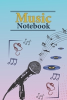 Music Notebook: Black Mic and Music Notes on Cover With Cool Interior. 120 Pages 6x9 in Music Manuscript Paper. Space to Write Lyrics and Music Notes. ... Lyrics and Music.: Perfect for Music Lovers 1703071980 Book Cover