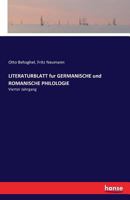 Literaturblatt Fur Germanische Und Romanische Philologie. 1120461162 Book Cover