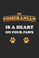 My Pomeranian is a heart on four paws: Notebook, Journal Gift Idea for Dog Owners checkered 6x9 120 pages 1696059763 Book Cover