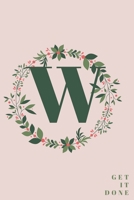 Monogram Initial Letter W Notebook with Rose Pink Floral Journal for Women, Girls Birthday Gift and School: Lined Notebook / Journal Gift, 120 Pages, 6x9, Soft Cover, Matte Finish 167708894X Book Cover