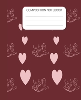 Composition Notebook: Valentine's Day Notebook, Wide Ruled Notebook For School Notes, Homes School Notebook, Gift for Kids, Students, Teens, 7.5 x 9.25 Inches 1677218681 Book Cover