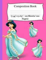 Composition Book: Cute Arabian Princess Notebook, Wide Ruled Composition Book for Kids, Cute Notebooks for School, Wide Ruled Lined Paper. (7.44" X 9.69" - 100 Sheets/ 200 Pages), Dark Pink Compositio 1725074451 Book Cover