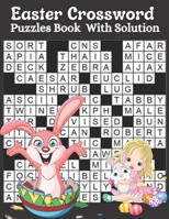 Easter Crossword Puzzles Book With Solution: Large Print Puzzles Gift With Solutions about Easter and Spring Season | Large Print Word Search Puzzles!! B09TG43D47 Book Cover