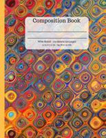 Abstract Square Swirl Pattern Design Wide Ruled Composition Notebook - 100 sheets/200 pages, 9.75 in. x 7.5 in. 1973934760 Book Cover