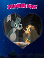 Coloring Book: Lady and the Tramp First Kiss, Children Coloring Book, 100 Pages to Color B096TTR5KH Book Cover