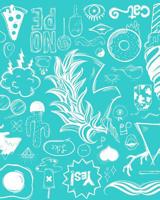 Unicorn, Ice Cream, Donut, and more: Teal Background 1724980637 Book Cover