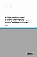 Warum erschwert ein starker ?ffentlicher Sektor sogar bei Unabh?ngigkeit der Zentralbank das Erreichen niedriger Inflationsraten? 3638873358 Book Cover