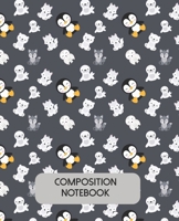 Composition Notebook: Arctic Patter With Penguin, Polar Bear, Wolf, Owl, And Seal  Wide Ruled Notebook B083XVDHH3 Book Cover