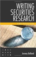 Writing Securities Research: A Best Practice Guide 0470822260 Book Cover