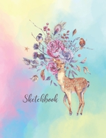Sketchbook: Activity Sketch Book Watercolor Abstract Painting Instruction Large 8.5 x 11 Inches with 110 Pages (Rainbow Watercolor Cover) 1654906190 Book Cover
