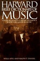 Harvard Dictionary of Music 067149760X Book Cover