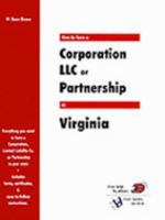 How to Form a Corporation, LLC or Partnership in Virginia 1930617259 Book Cover