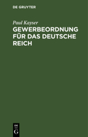 Gewerbeordnung Für Das Deutsche Reich 3112409795 Book Cover