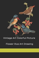Vintage art colorful picture: nature retro flower drawing B08J22K26R Book Cover