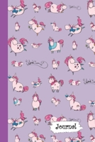 Journal: Purple Pink Cute Unicorns Diary with Blank Lined Notebook Paper 1710277092 Book Cover