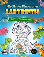 Niedliches Dinosaurier-Labyrinthbuch für Kinder im Alter von 6–12 Jahren: Tolle Rätsel für kluge Kinder, lustige Denksportaufgaben und Spiele (German Edition) B0CQJHLHLV Book Cover