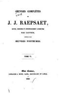 Oeuvres Compl�tes de J. H. Raepsaet - Tome VI 1530728258 Book Cover
