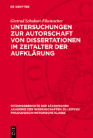 Untersuchungen Zur Autorschaft Von Dissertationen Im Zeitalter Der Aufklärung 3112726308 Book Cover