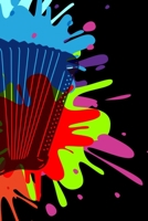 Notizbuch: A5 Block kariert - 120 Seiten kariert Notizbuch - Buntes Splash Akkordeon Design passend als Geschenk für Akkordeon Musiker! (German Edition) 1693654997 Book Cover