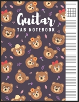 Guitar Tab Notebook: Blank 6 Strings Chord Diagrams & Tablature Music Sheets with Bear Themed Cover 1691538140 Book Cover
