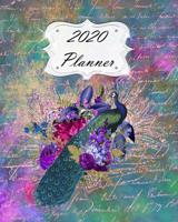 2020 Planner: Peacock Daily, Weekly & Monthly Calendars January through December Pink Purple Ephemera Floral Flowers 1097162346 Book Cover