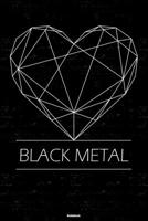 Black Metal Notebook: Black Metal Geometric Heart Music Journal 6 x 9 inch 120 lined pages gift 1661593437 Book Cover