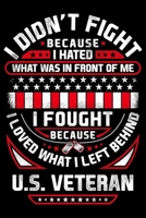 I Didnt Fight Becayse I Hated What Was In Front Of Me I Fought Because I Loved What I Left Behind US Veteran: USA Pride and Army Veterans Appreciation ... Who Are Proud to Call Themselves American. 1674219946 Book Cover