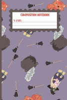 Composition Notebook: Halloween gifts for women, men, kids, adults and girls: cute & elegant Amethyst Smoke witch college ruled lined paper. 1691111198 Book Cover