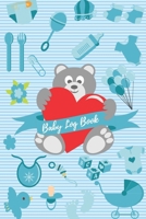 Baby Log Book: baby daily breastfeeding feeding newborn twin record and tracker journal log book nanny Gift / log book fornewborns or twins /Cute Bear Blue Cover B083XX47D5 Book Cover