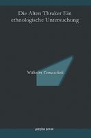 Die Alten Thraker Ein Ethnologische Untersuchung 1593339410 Book Cover