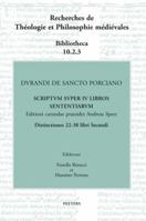 Durandi de Sancto Porciano. Scriptum Super IV Libros Sententiarum. Buch II, DD. 22-38 9042926791 Book Cover