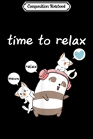 Composition Notebook: Japanese Kawaii Anime Cute Cat Panda Relax Time Journal/Notebook Blank Lined Ruled 6x9 100 Pages 1702207617 Book Cover