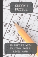 Sudoku Puzzle Book: Book for sudoku lovers, 96 puzzles with solution pages at the end. Level Hard. B094VSTLPL Book Cover