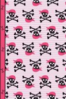 Pink Pirate Girl Skulls and Bones 4x4 Quad Ruled Graph Paper: Engineering Journal Notebook Planner, 130 Pages 6 x 9 Book, School Math Teachers, Students Subject Diagrams 1724308904 Book Cover