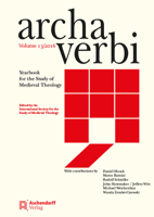 Archa Verbi, Volume 13/2016 : Yearbook for the Study of Medieval Theology 3402102366 Book Cover