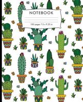 Notebook: Cactus pattern Composition Notebook. 100 pages Wide Ruled Book 7.5 x 9.25 in journal for elementary students, teachers, girls, boys, kids, college students. 1080151451 Book Cover