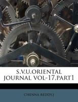 s.v.u.oriental journal vol-17,part1 1245127772 Book Cover