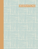 Reservations: Stylish Restaurant Table Reservation Book | Abstract Sketch Art Pattern Cover Design in Teal Blue and Yellow 1671094727 Book Cover