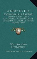 A Note to the Cornwallis Papers 1245015591 Book Cover