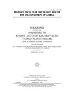 Proposed fiscal year 2005 budget request for the Department of Energy 1671396782 Book Cover