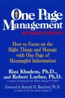 One Page Management. How to Focus on the Right Thing and Manage with One Page of Meaningful Information 0688089054 Book Cover